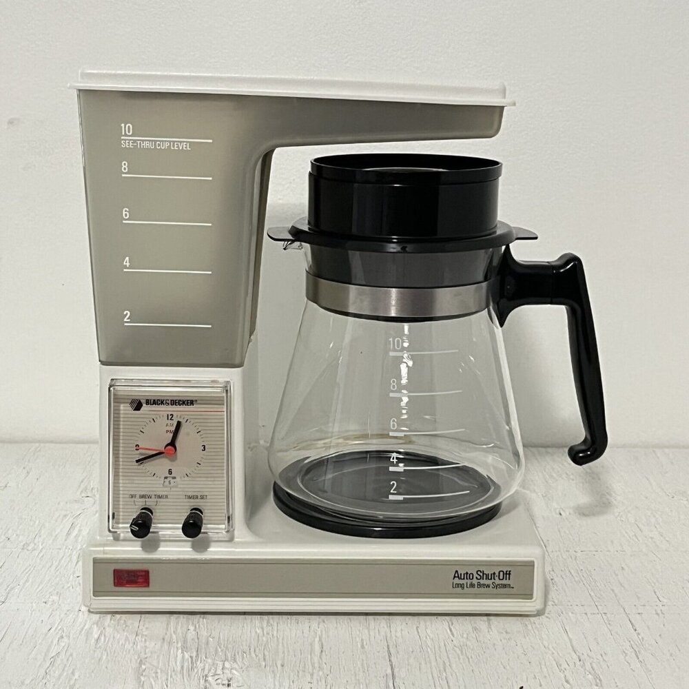Vintage Black & Decker DCM140 Type 4 10-Cup With Timer/Clock Coffee Maker TESTED